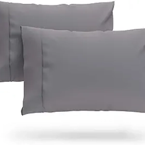 Cooling Bamboo Pillowcases - Luxury Soft Rayon Blend, Set of 2 (Standard, Grey)
