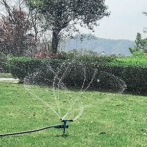 360° Rotating Garden Sprinkler - Large Area Coverage, Adjustable Lawn Watering System