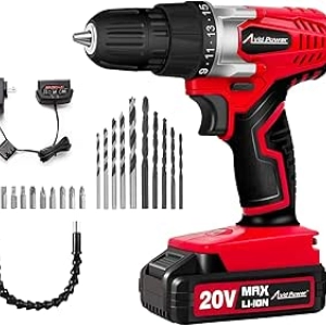 AVID POWER 20V MAX Cordless Drill Set with Battery & Charger - 22pc Kit