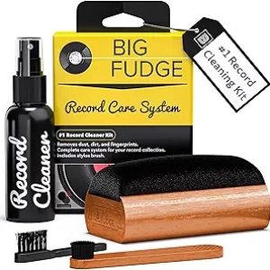 Big Fudge Vinyl Record Cleaning Kit - 4-in-1 Professional Cleaner for Vinyl Records