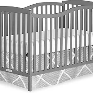 Dream On Me Chelsea 5-in-1 Convertible Crib - Full-Size Baby Bed in Steel Grey