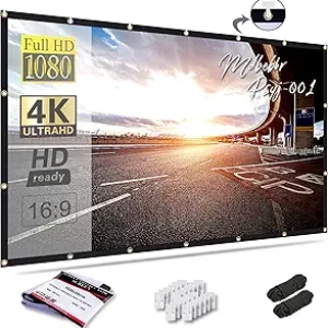 120 Inch Projector Screen 16:9 Foldable Portable - Home Theater & Outdoor