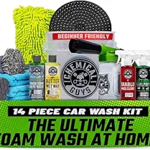 Chemical Guys 14-Pc Car Wash Kit with Foam Blaster & Professional Detailing Supplies