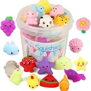 KINGYAO 24pcs Squishy Toys - Kawaii Mochi Stress Relief Party Favors for Kids
