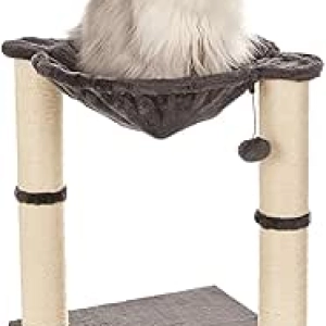 Amazon Basics Gray Cat Condo Tower with Hammock Bed & Scratching Posts