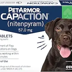 PetArmor CAPACTION Nitenpyram Oral Flea Treatment for Dogs 25+ lbs - Fast Acting