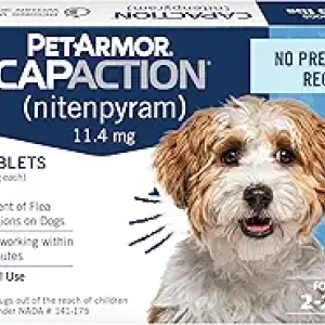 PetArmor CAPACTION Nitenpyram Fast-Acting Flea Tablets for Small Dogs (2-25 lbs)