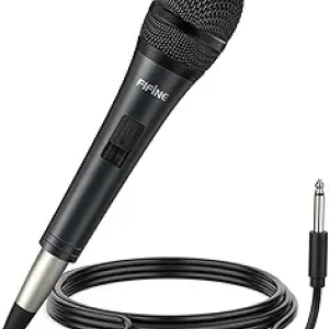 FIFINE Karaoke Microphone 6.35MM Dynamic Vocal Mic with 14.8ft Cable