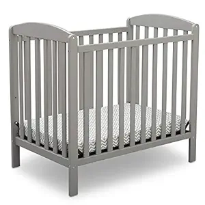 Delta Children Emery Mini Convertible Baby Crib with Mattress - Grey