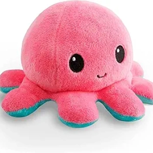 TeeTurtle Reversible Octopus Plushie 4-Inch Pink & Aqua Flip Plush Toy