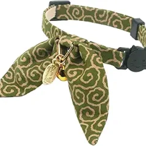 Cute Bunny Ears Cat Collar with Lucky Charm & Safety Breakaway Buckle
