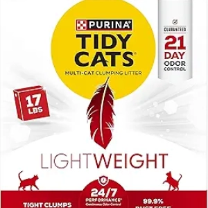 Purina Tidy Cats Lightweight Clumping Cat Litter - 99.9% Dust Free, 21-Day Odor Control