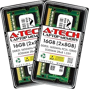 A-Tech 16GB DDR3 1600MHz SO-DIMM Laptop RAM Memory Upgrade Kit
