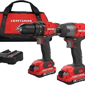 CRAFTSMAN V20 MAX Cordless Drill & Impact Driver Set - 2 Batteries, Charger & Bag