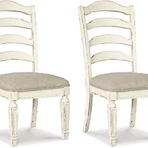 Signature Design by Ashley Realyn Upholstered Dining Chairs - Set of 2, Antique White