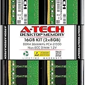 A-Tech 16GB DDR4 2666MHz RAM Kit - Desktop Memory Upgrade