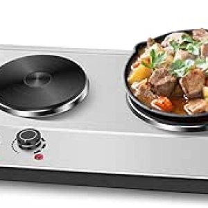 Cusimax Double Burner Hot Plate 1800W - Electric Stove with Temperature Control