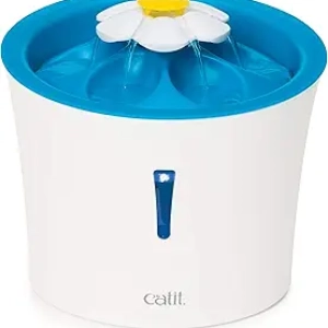 Catit LED Flower Fountain - Cat Water Fountain with Triple Action Filter, 3L