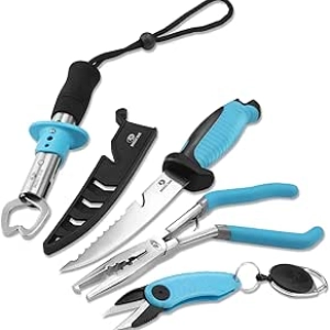 Mossy Oak Fishing Tools Kit - Complete Pliers, Gripper & Fillet Knife Set