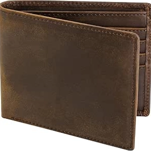 Top Grain Leather Wallet for Men | RFID Blocking Bifold with 8 Card Slots