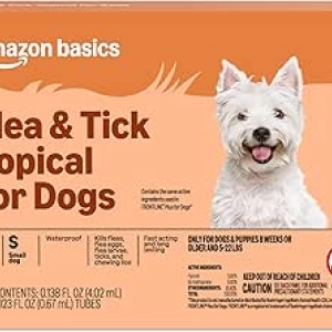 Amazon Basics Flea and Tick Treatment for Small Dogs (5-22 lbs) - 6 Pack