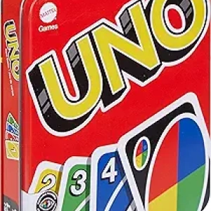 UNO Card Game Travel Tin - Classic Family Game for Kids & Adults, Colorblind Accessible