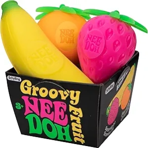 Schylling NeeDoh Groovy Fruit Sensory Fidget Toy - Stress Relief for Kids & Adults
