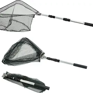 Telescoping Fishing Landing Net 40-63 Inches - Lightweight Mesh Net for Freshwater & Saltwater