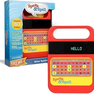 Speak & Spell Electronic Game - 80s Retro Handheld Arcade Learning Toy