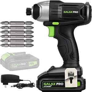 GALAX PRO 20V Cordless Impact Driver Kit with LED Light & 6 Bits