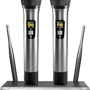 TONOR Wireless Microphones Dual UHF System 200ft - Professional Karaoke & DJ Mic