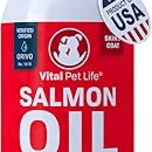 Premium Salmon Oil for Dogs & Cats - Omega 3 Fish Oil Supplement for Healthy Skin & Coat