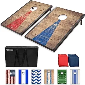 GoSports Portable Cornhole Set - 8 Styles, Complete Bean Bag Game with Carrying Case