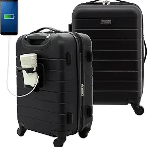 Wrangler 20" Smart Spinner Carry-On Luggage with USB Charging Port