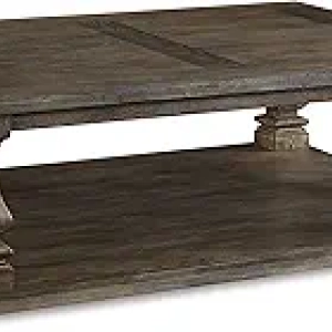 Signature Design by Ashley Johnelle Farmhouse Coffee Table | Weathered Gray Finish