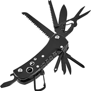 Amazon Basics 15-in-1 Stainless Steel Multitool Pocket Knife - Outdoor Survival Gear
