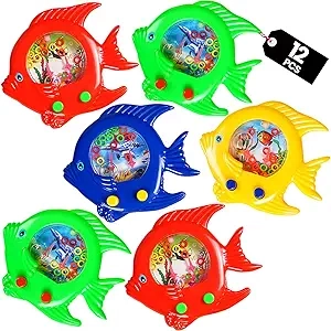 Fish Water Ring Toss Game - Pack of 12 Handheld Aqua Arcade Toys
