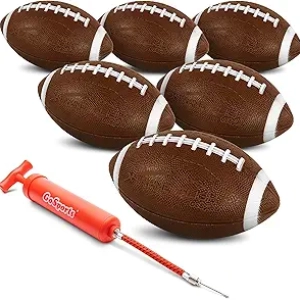 GoSports Xtreme Flight Footballs 6 Pack - Inflatable 9 Inch with Pump & Bag