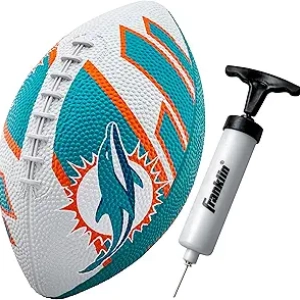 Miami Dolphins Mini Football 8.5" - Official NFL Youth Rubber Ball with Air Pump