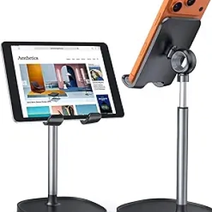 LISEN Adjustable Cell Phone Stand for Desk - iPhone iPad Holder with Anti-Slip Design