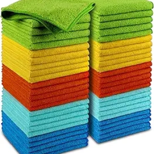 AIDEA Microfiber Cleaning Cloth 50 Pack - Premium Lint-Free Towels for Cars, Kitchen & Home