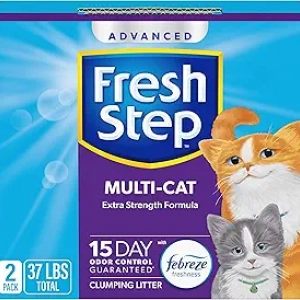 Fresh Step Advanced Multi-Cat Clumping Litter with Febreze - 37 lbs (2-Pack)