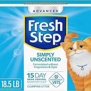 Fresh Step Advanced Simply Unscented Clumping Cat Litter, 18.5 lb - 15-Day Odor Control