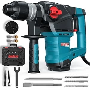 ENEACRO 12.5 Amp SDS-Plus Rotary Hammer Drill - 1-1/4" Heavy Duty Concrete Breaker