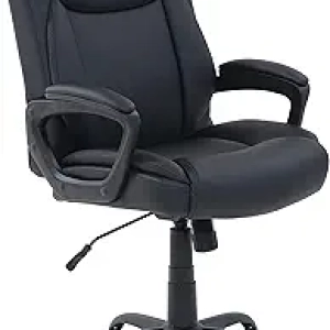Amazon Basics Classic Padded Mid-Back Office Chair - Adjustable Desk Chair with Armrest