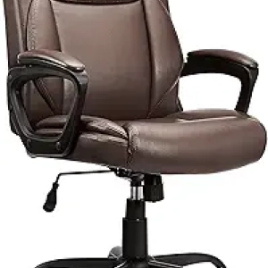 Amazon Basics Padded Mid-Back Office Chair - Adjustable Height & Tilt Control