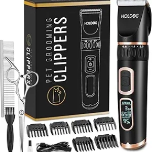 Professional Dog Clippers Heavy Duty Cordless Pet Grooming Tool - Low Noise 3-Speed
