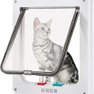 Large Cat Door 4 Way Locking - Windows & Sliding Glass Door Pet Flap