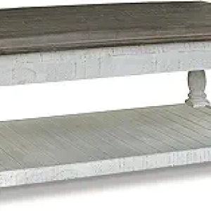 Lift Top Coffee Table with Storage - Farmhouse Gray & White Design