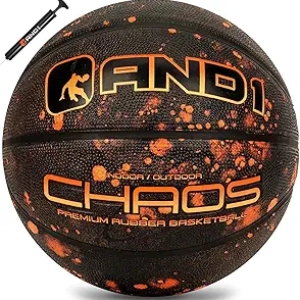 AND1 Chaos Size 7 Basketball - Official Regulation Rubber Ball for Indoor & Outdoor Play